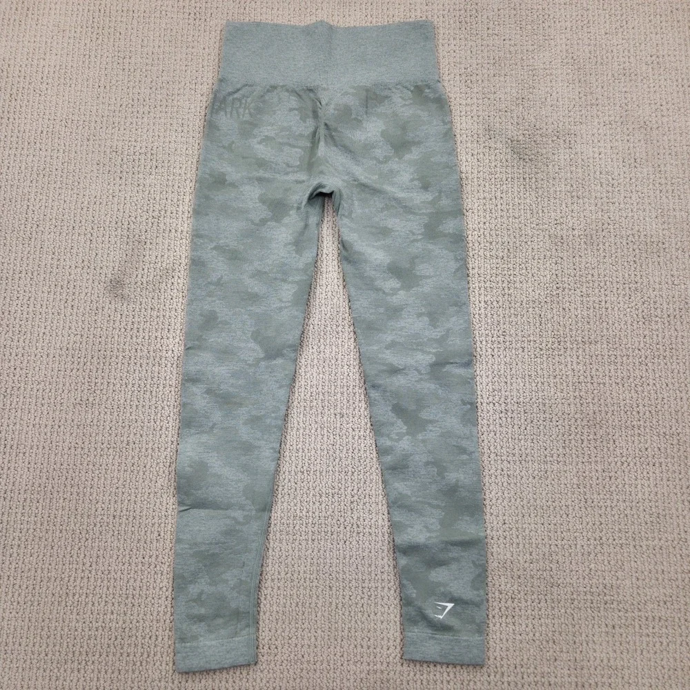 Lot of 2 Gymshark Adapt Camo Seamless Leggings‎ - Lavender & Green Womens Small